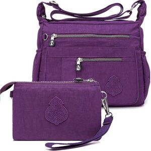 Crossbody Bag for Women Nylon Waterproof Shoulder Handbags Purse Messenger Bag L
